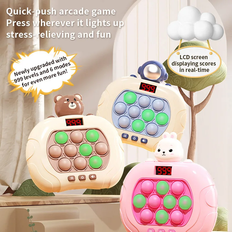 13 Button 999+ Level Quick Push Toys Kids Handheld Whack-a-mole Game Stress Relief Toys Intelligence Game Fidget Puzzle Toy