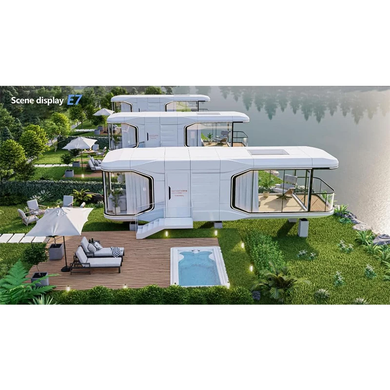 Prefabricated Buildings Camping Modular Luxury Capsule Tiny House With Kitchen Capsul Space