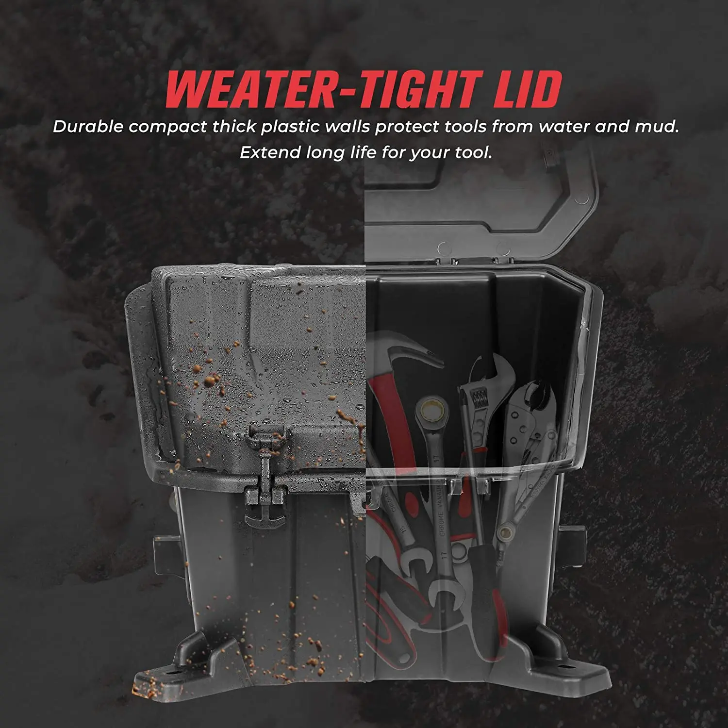 RZR Storage Box, Cargo Tool Box Waterproof Bed Box Compatible with Polaris RZR 900/ XP 1000/ XP 4 1000