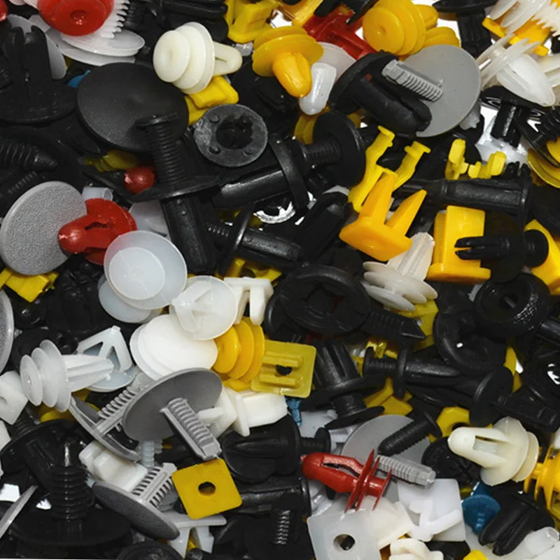 Car Fender Bumper Plastic Clip Portable Fastener Door Panel Fixing Push Pins Color Size Random Automotive Accessory