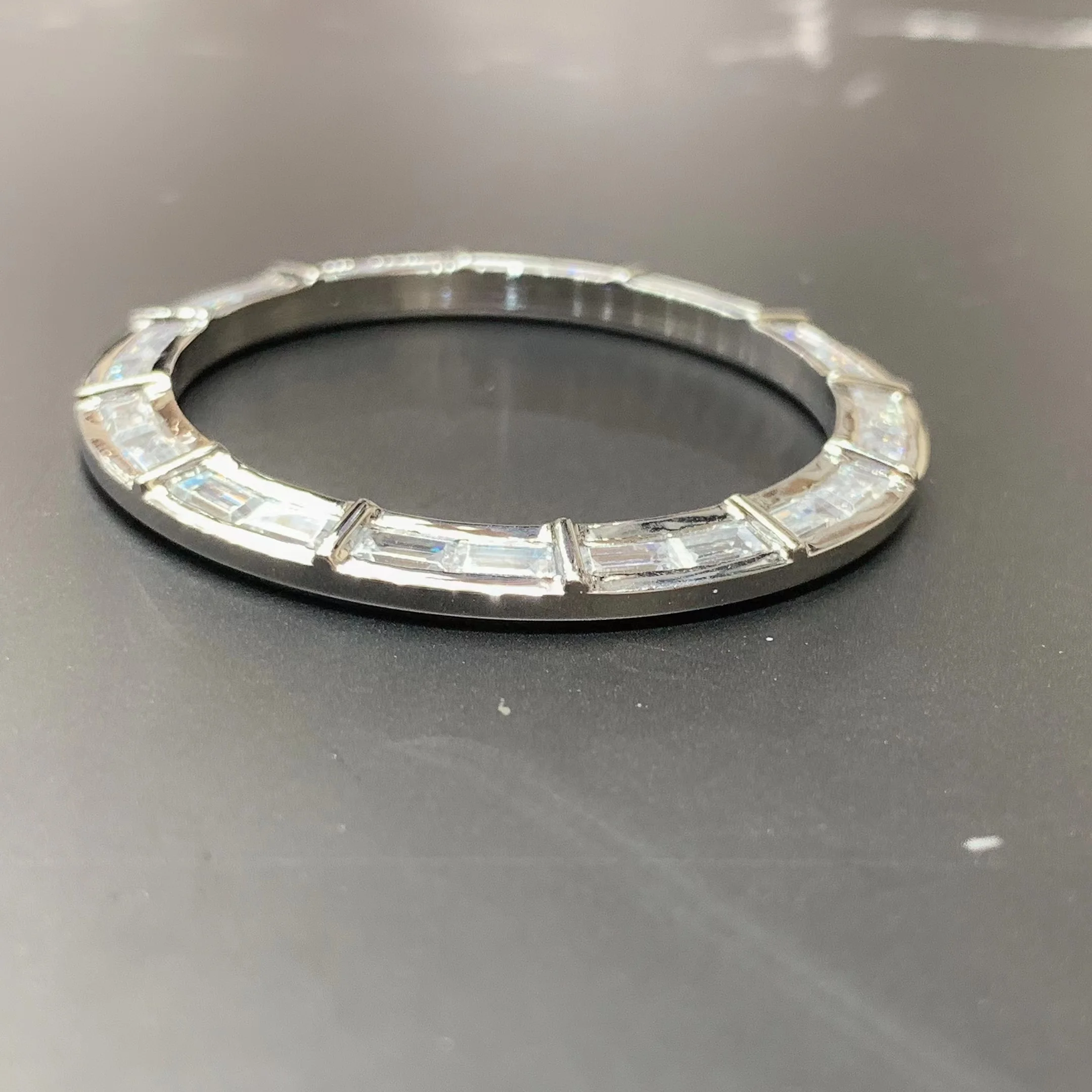 Браслет для часов из нержавеющей стали 18K Gold, бриллиантовый синтетический драгоценный камень, Муассанит CVD, подходит для фирменных часов