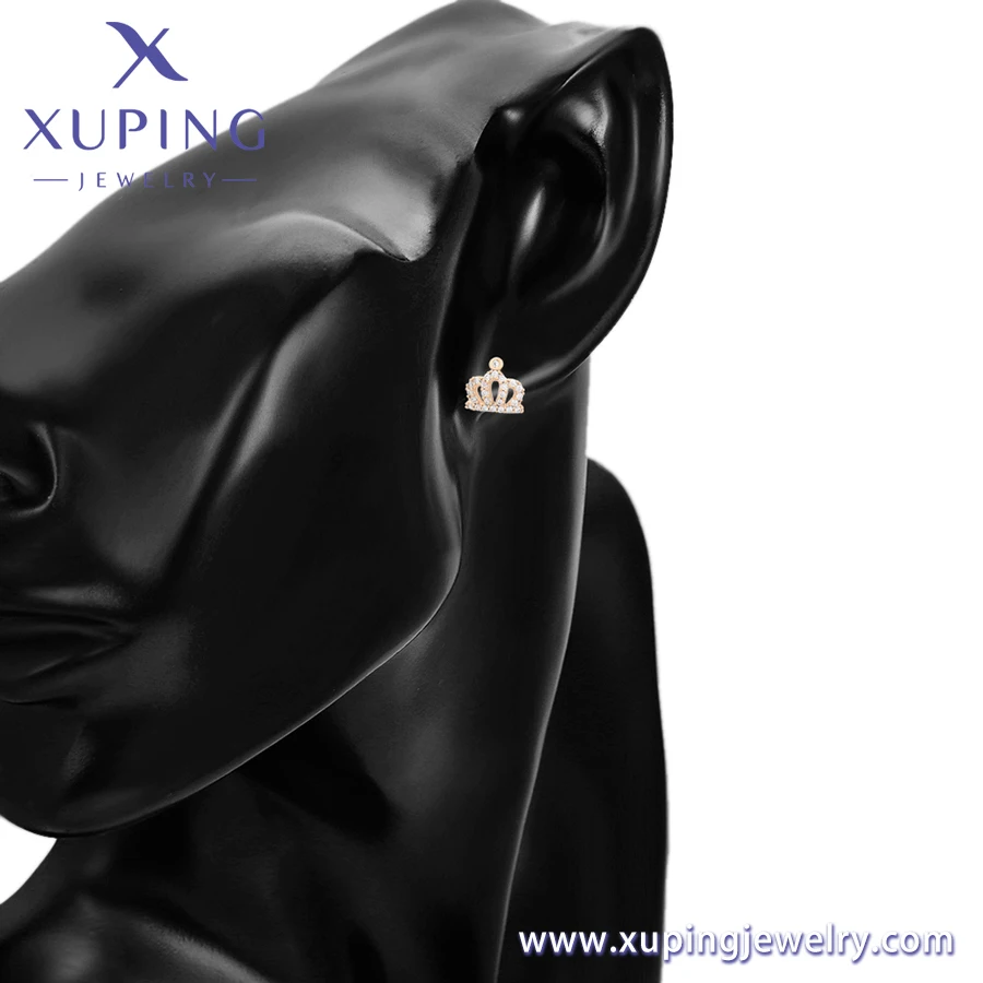 S00150635 xuping jewelry Sweet temperament elegant and noble queen must have crown diamond stud earrings