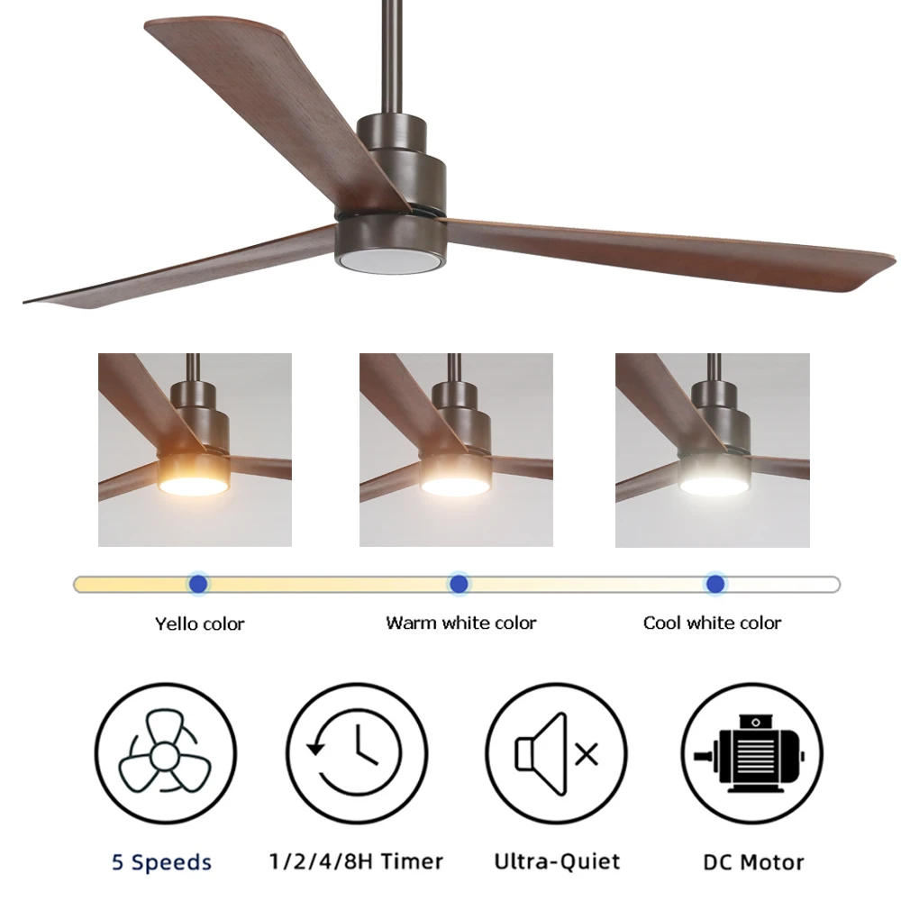 Hot Sale Morocco Morden High Class Japan DC Inverter Motor Good Airflow 3 ABS Blades Remote Control Ceiling Fan For Hotel