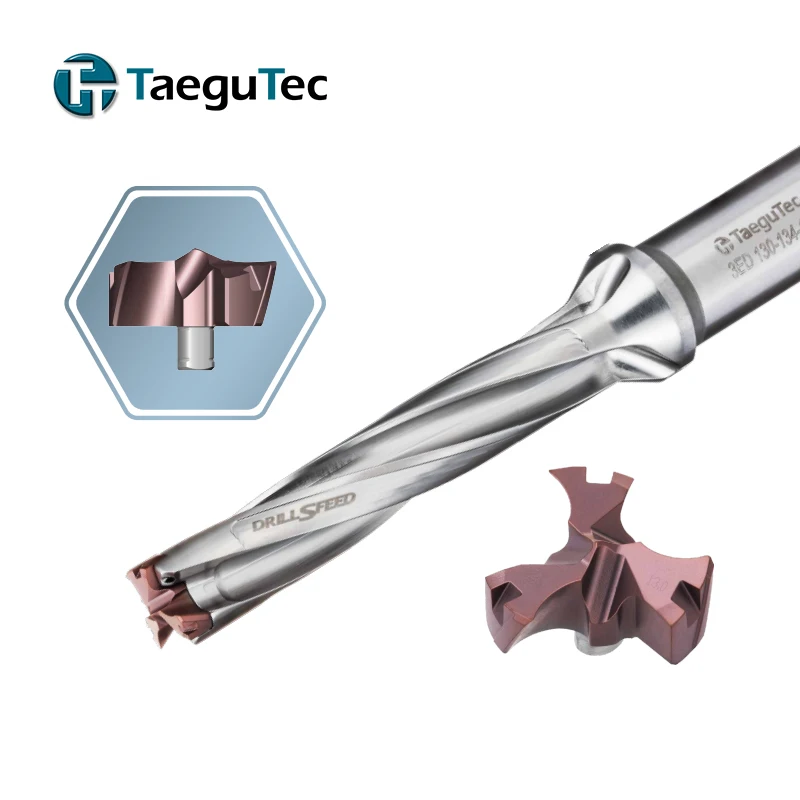 Taegutec Hole Making New 3 Flute Flat Head Type for Flat Bottom Hole Machining CNC machine tools
