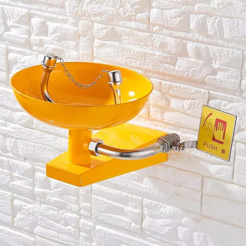 High Quality Professional Wall Mounted Industrial Stainless Steel Lab Fitting Safety Emergency Eye Wash Station