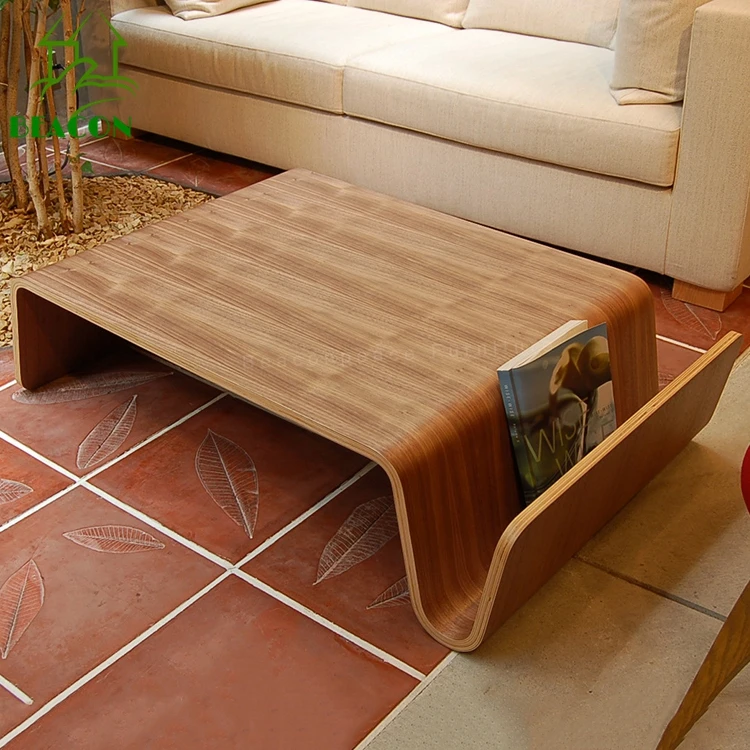 Modern modern wooden center tea table set wavy real nordic solid wooden luxury abstract bentwood coffee table