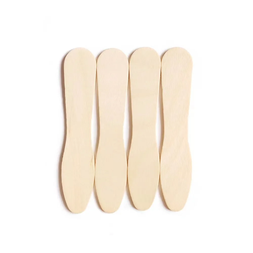 Low MOQ birch wood ice cream stick/spoon wooden popsicle sticks waxing spatulas with brand logo