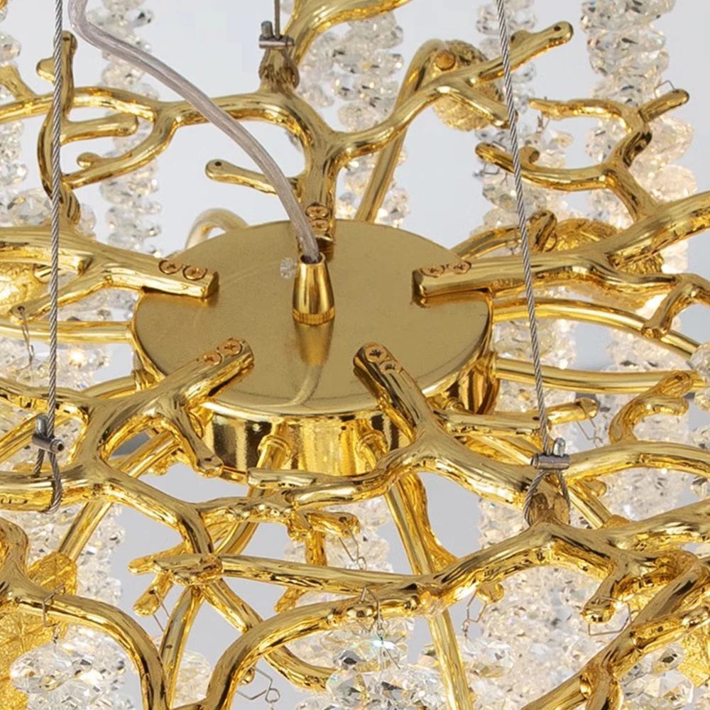 120cm Pendant Light French Italian Stair Luxury Tree Branch Aluminum Hanging Chandelier Lamp Customized Decoration Pendant Light