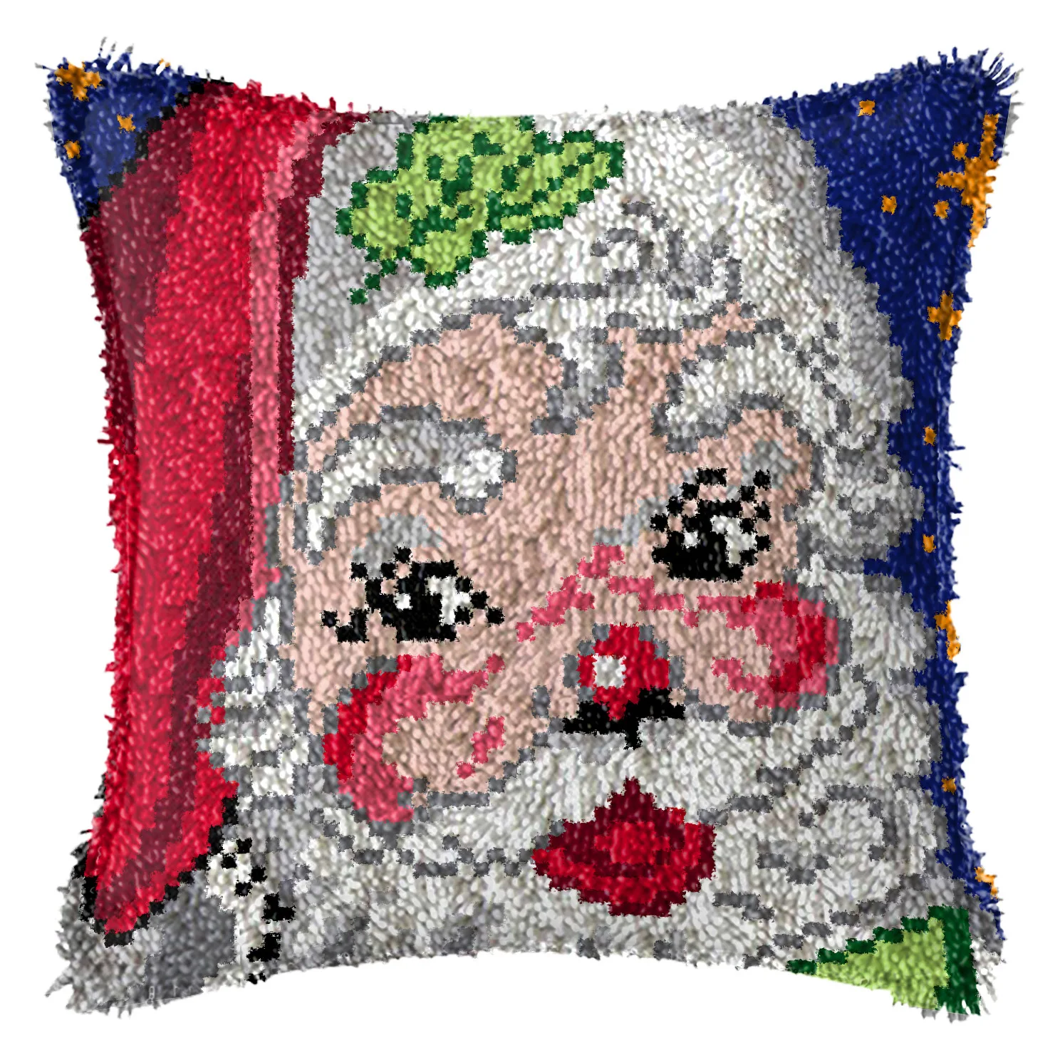 Latch Hook Kits Santa Clause Cushion Cover Pre-Printed Canvas Yarn Crocheting Crafts Pillow Case Sofa Bed Pillows Home Decor