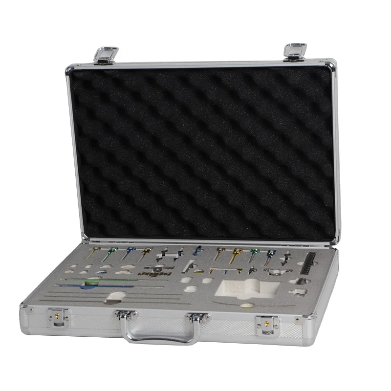 Engineered case silver  laminate aluminum  carrying  instrument display case