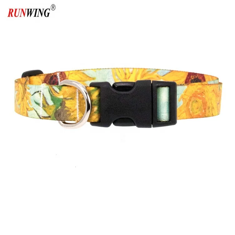 Custom Printed Dog Collar Polyester Heat Transfer Pet Dog Collar