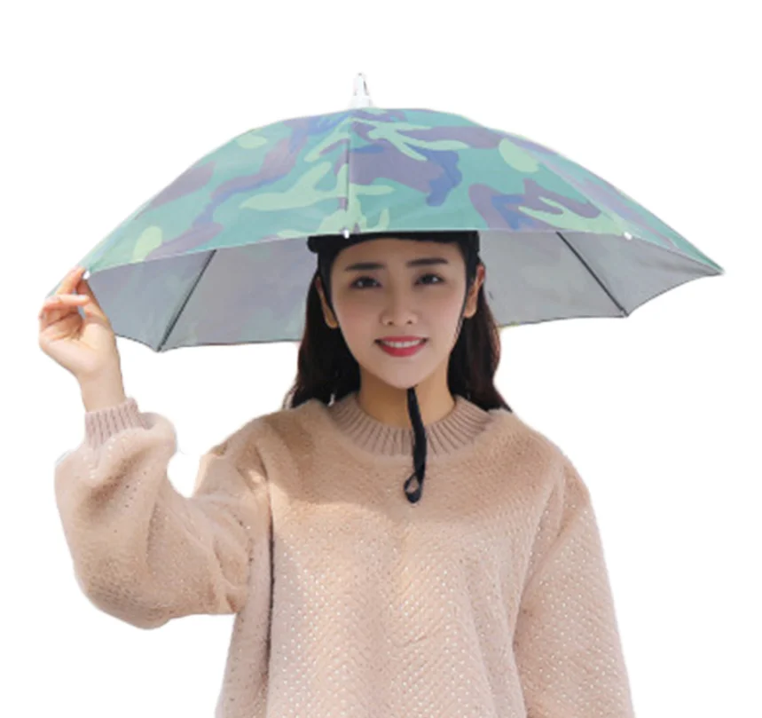 FANDING Promotional Custom Printed Head Hat Super Mini Paraguas Parapluie Sombrillas Fishing Umbrella