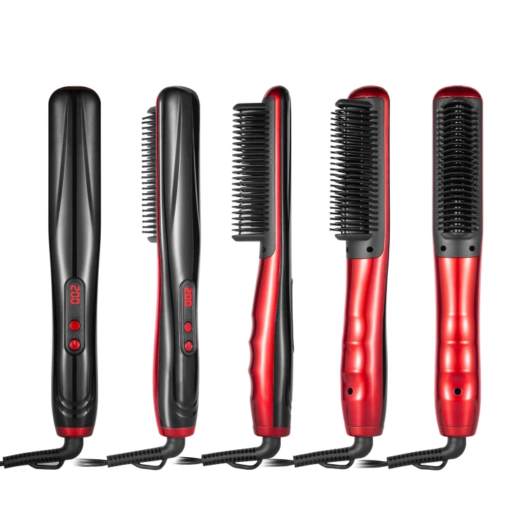 НОВАЯ щетка для выпрямления бороды, керамические ионные щетки для всех типов волос, электрическая щетка для выпрямления волос