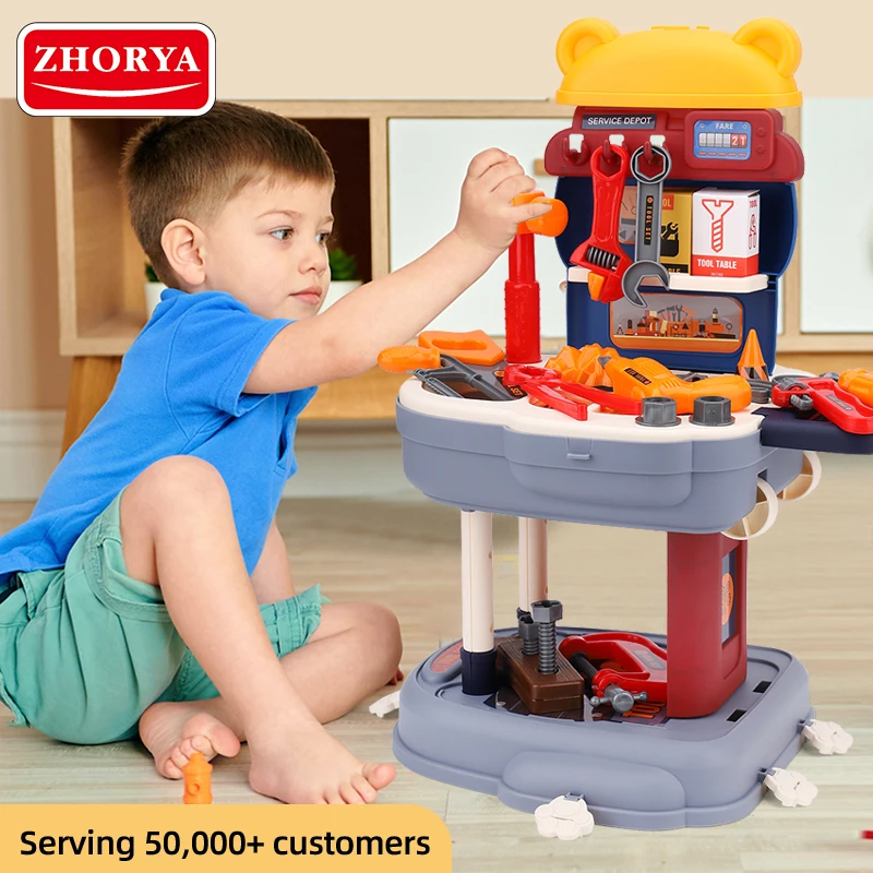 Zhorya 2023 новые игрушечные инструменты 3 в 1 рюкзак с медведем игровой домик 35 шт. Набор детских инструментов