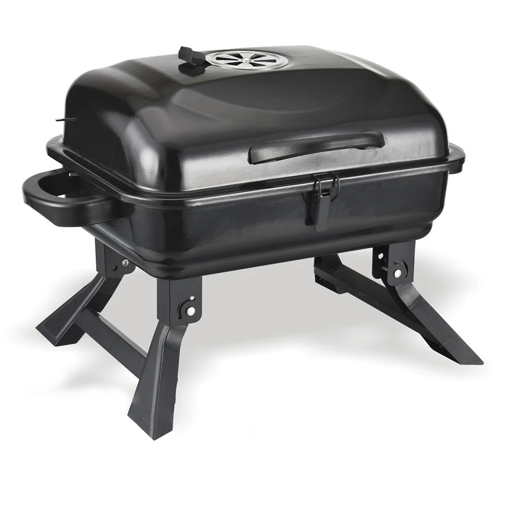 Outdoor Flexible 1M Barbecue Cart Durable Stainless Steel,BBQ Double-side Adjustable Mechanism Rotary Charcoal BBQ With Skewers/