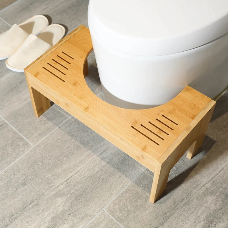 Hot selling bamboo toilet stool  bathroom squatting bench