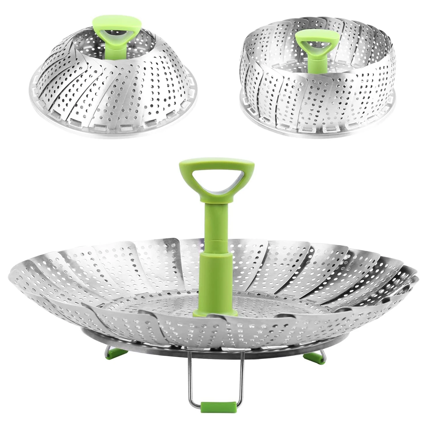 Steamer Basket Stainless Steel Vegetable Dumpling Steamer Basket Folding Steamer Insert for Veggie Fish Seafood Bun Cooking
