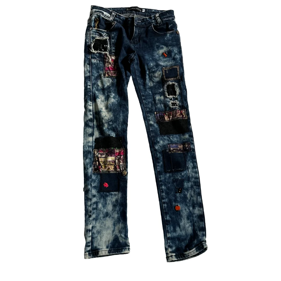 Fashion used man jeans pants second hand man loose wide legs jeans in stock