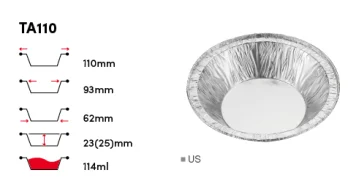 110mm dia X25mm mini pie tins aluminium foil egg tart cup mold alu foil paper box container dish ningbo factory TA110 yysmallcap