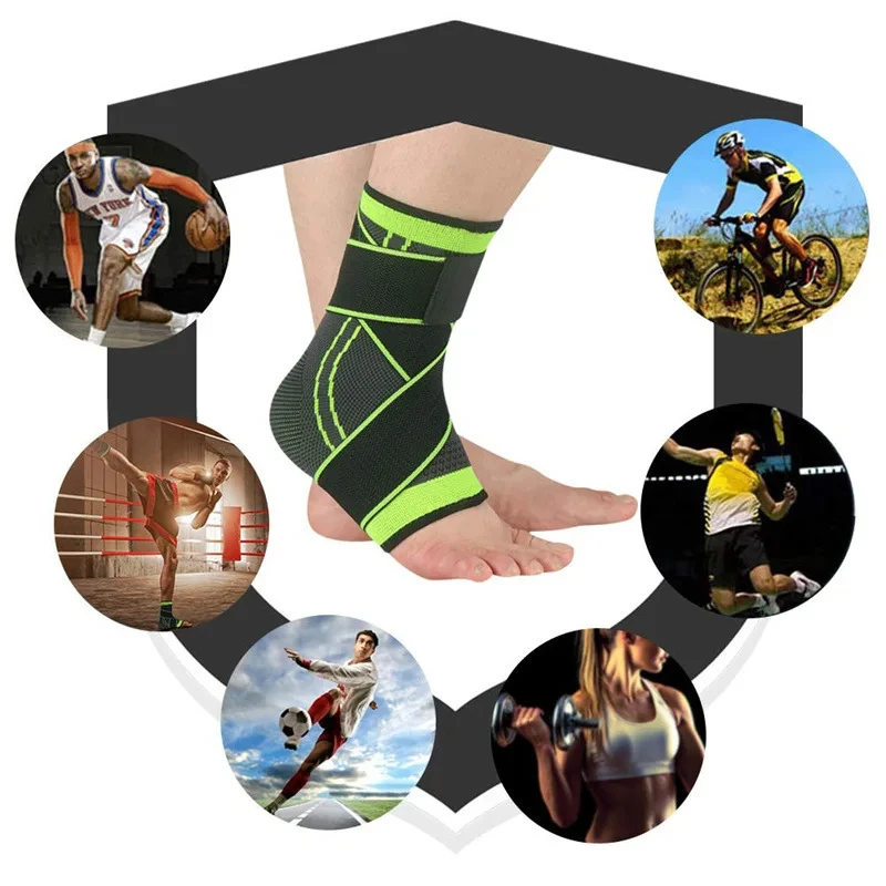 Adjustable Sports Ankle Support Compression Ankle Brace Protector Running Soccer Basketball Gym Ankle Stabilizer Bandage Strap