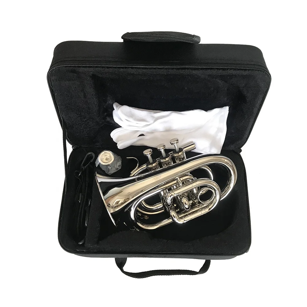 SEASOUND OEM Дешевый никелевый мини-карманный трубочный инструмент, тромпет JYPT406N