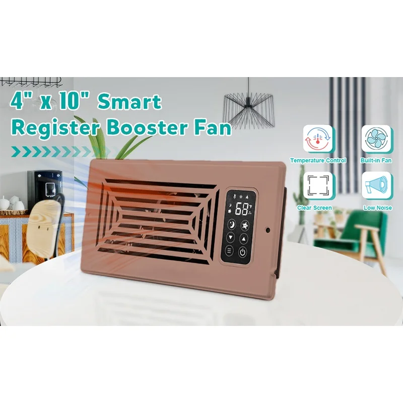 Super Quiet 4  x 10 inch 6x12 inch  US Standard Register Booster Exhaust Vent Fan with Thermostat