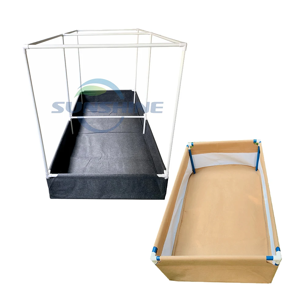 Sunshine rectangle felt garden bed root control needle punch 4x8 fabric raised garden bed containers for smelly plants