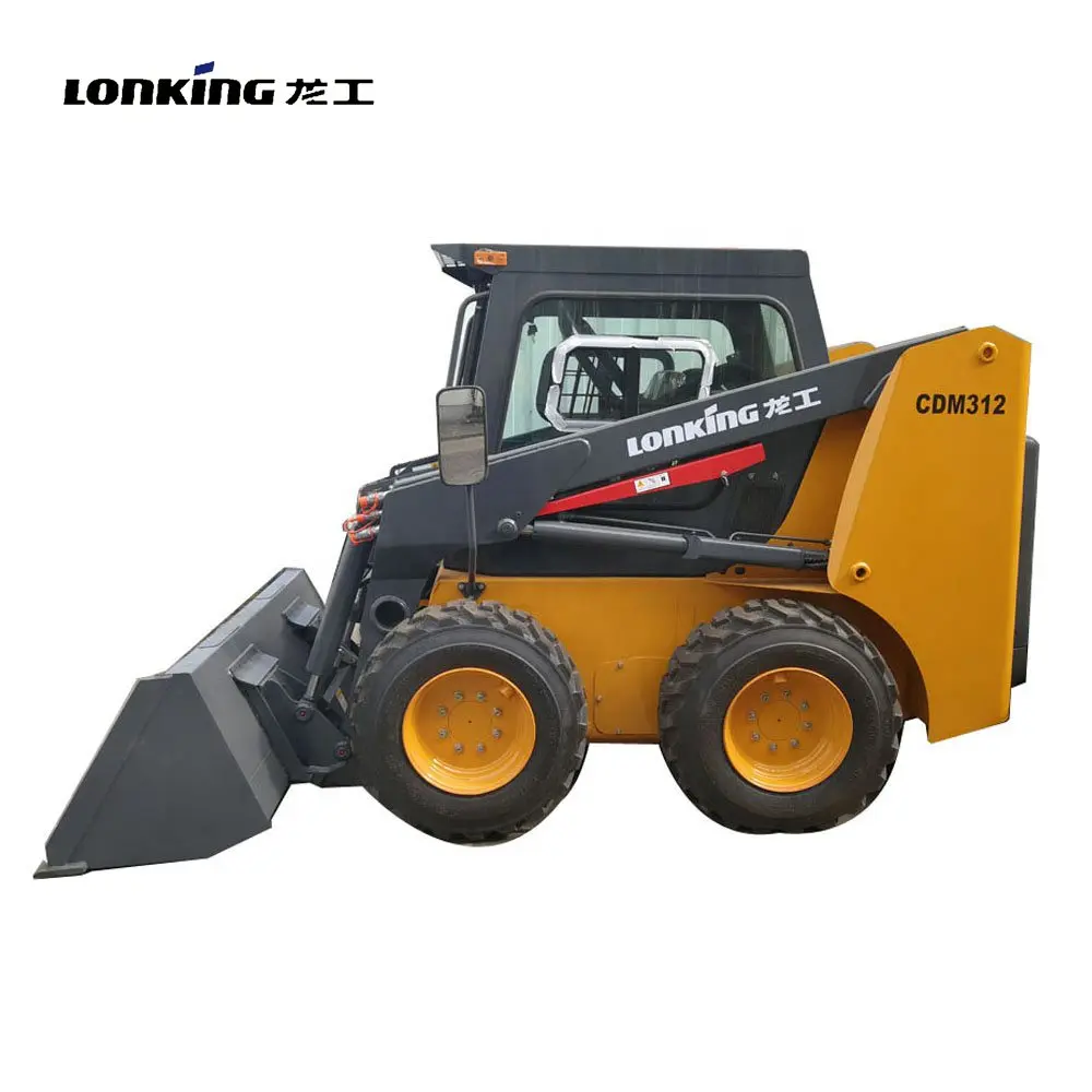 Высококачественный мини-погрузчик с бортовым поворотом LONKING CDM312/LG312 приспособлениями