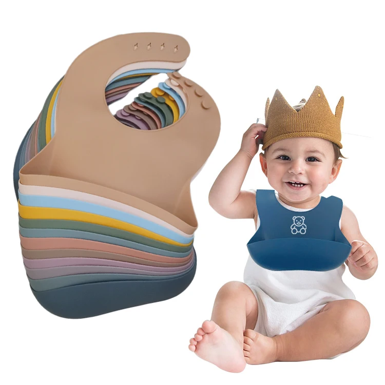 пищевые мягкие водонепроницаемые силиконовые детские нагрудники