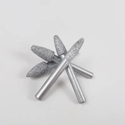 Tungsten Carbide Rotary Burr Set Double Cut Diamond Burrs 6mm Straight Shank Diamond Mounted Point