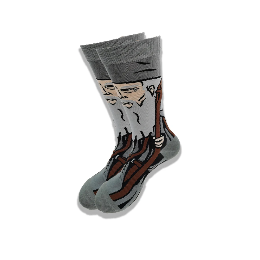 Custom logo men and women cute cartoon pattern cotton socks tube skateboard leisure