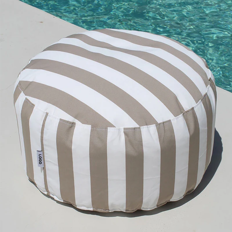 BR Customize Premium Waterproof Polyester Beanbag Stool Covers For Children, Portable Pool Cushions Round Footstool Covers