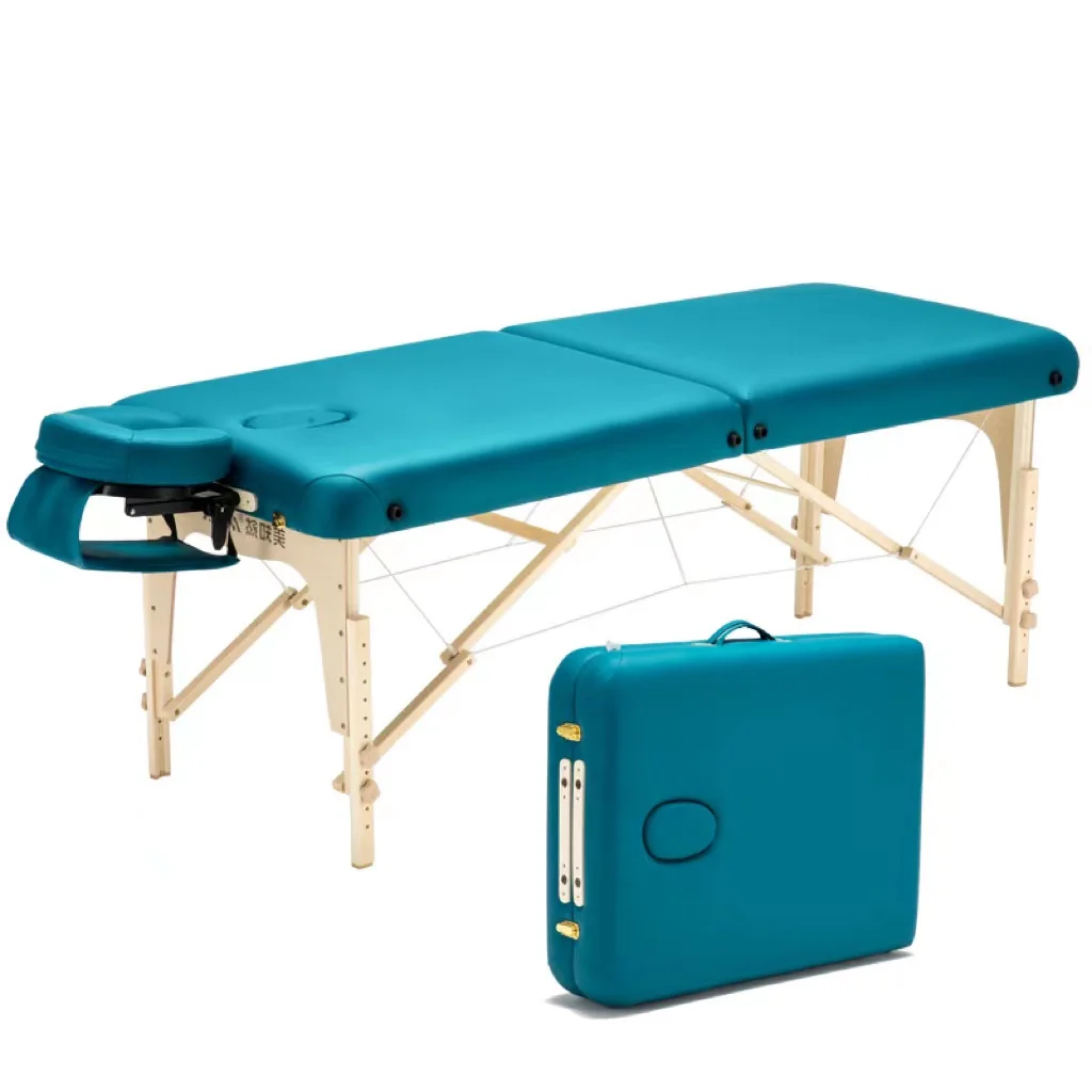 adjustable 2 section wood folding massage table bed