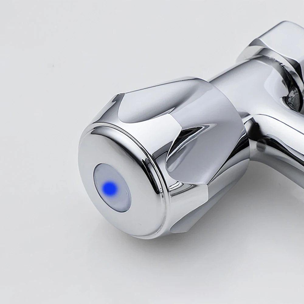 KWM405-Tengbo brass double handle wall mount kitchen faucet mixer