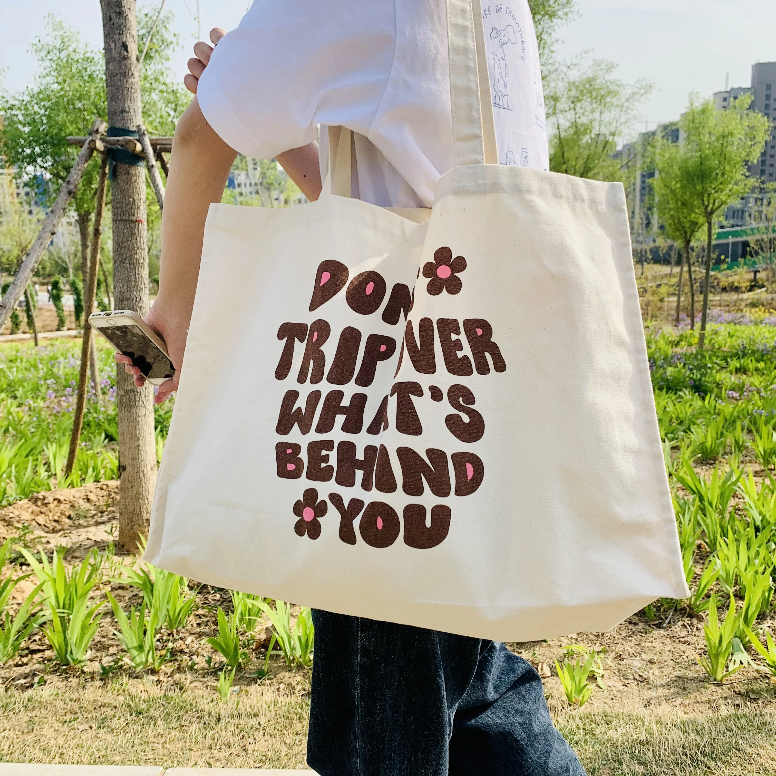 Customized Logo Printed Weekend Shopping Large Capacity Cotton Canvas Active Lifestyle sport Tote Bag
