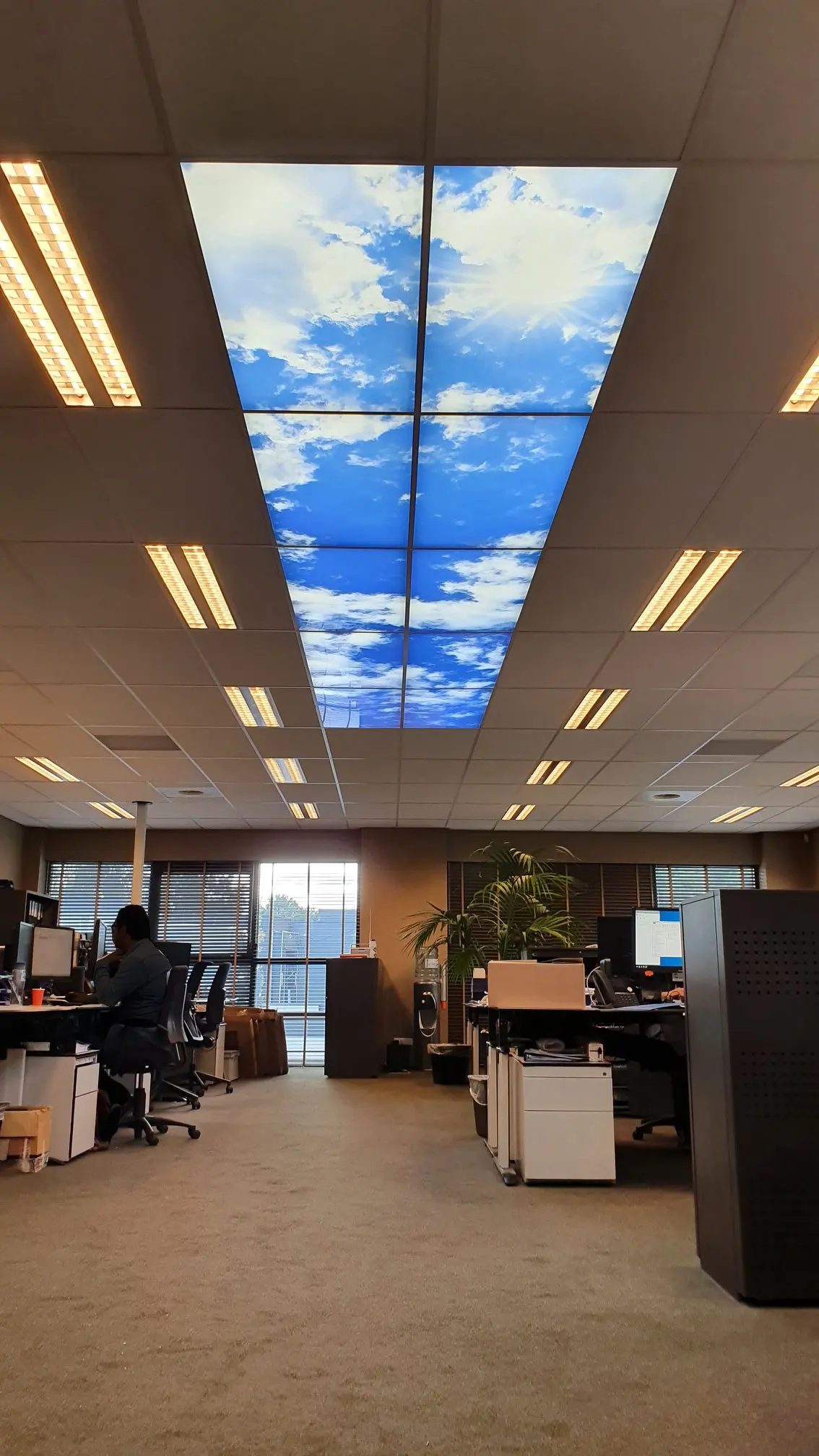 Custom 40w 48W 600x600mm 595x595 CE recessed 3D blue Sky cloud Led Panel ceiling light for room decoration