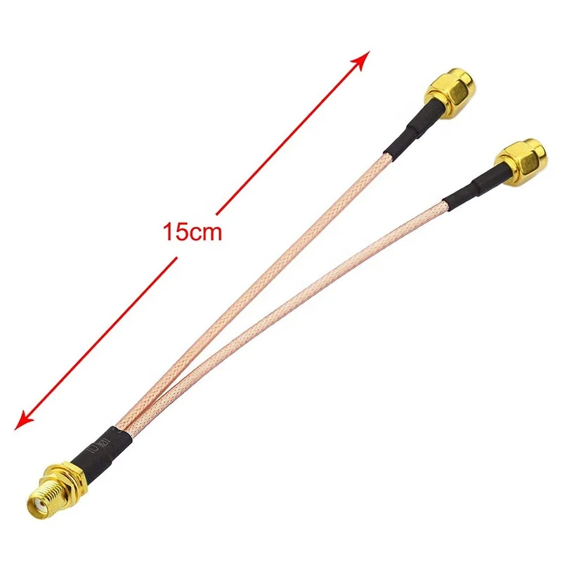 SMA Female Bulkhead Mount to Dual SMA Male Connector Coaxial Cable with RG316 15cm for 4G LTE,Wireless Router
