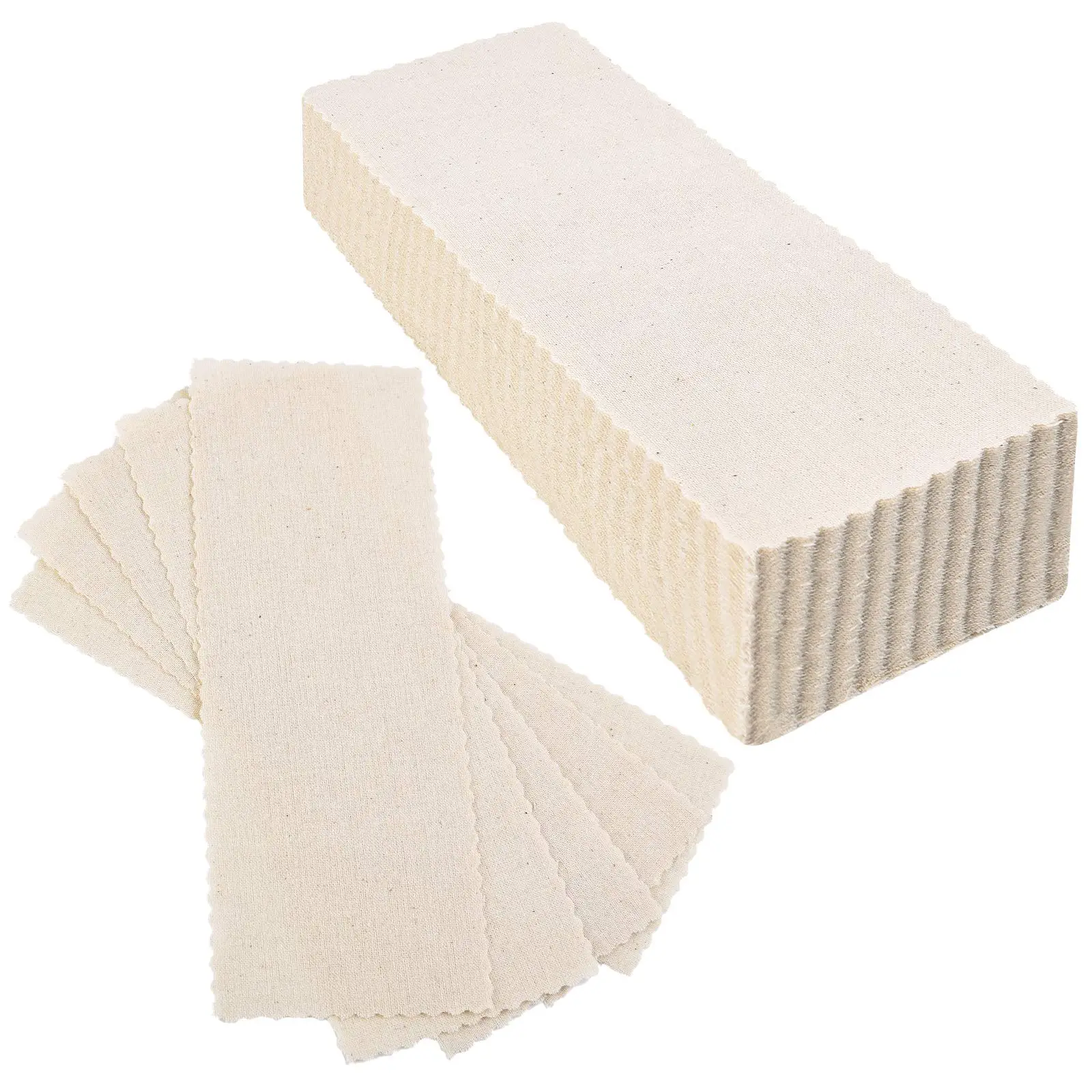 Wholesale 100pc Natural Muslin Epilating Strips 2.8 x 7.9 Inches Large Waxing Strips Hair Removal Paper for Body and Facial