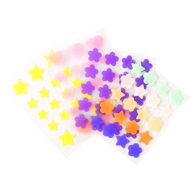 Private Label Box Skin Care Easy Peel 36 Patches Star Heart Face Hydrocolloid Acne Pimple Patch for Face