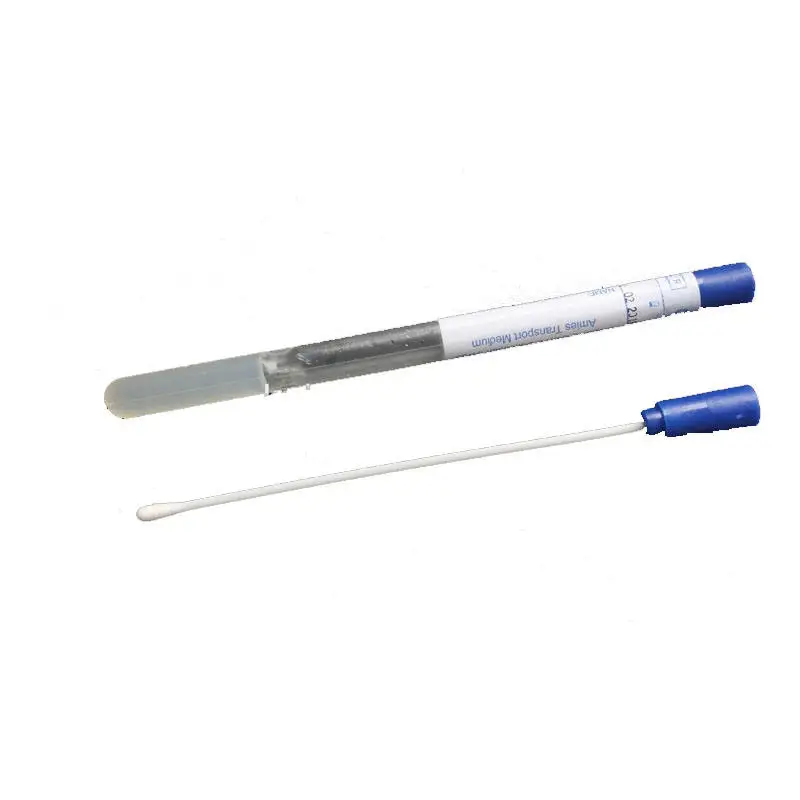 Disposable medical dry sterilized pp stick dacron dna test collection buccal swab with tubes