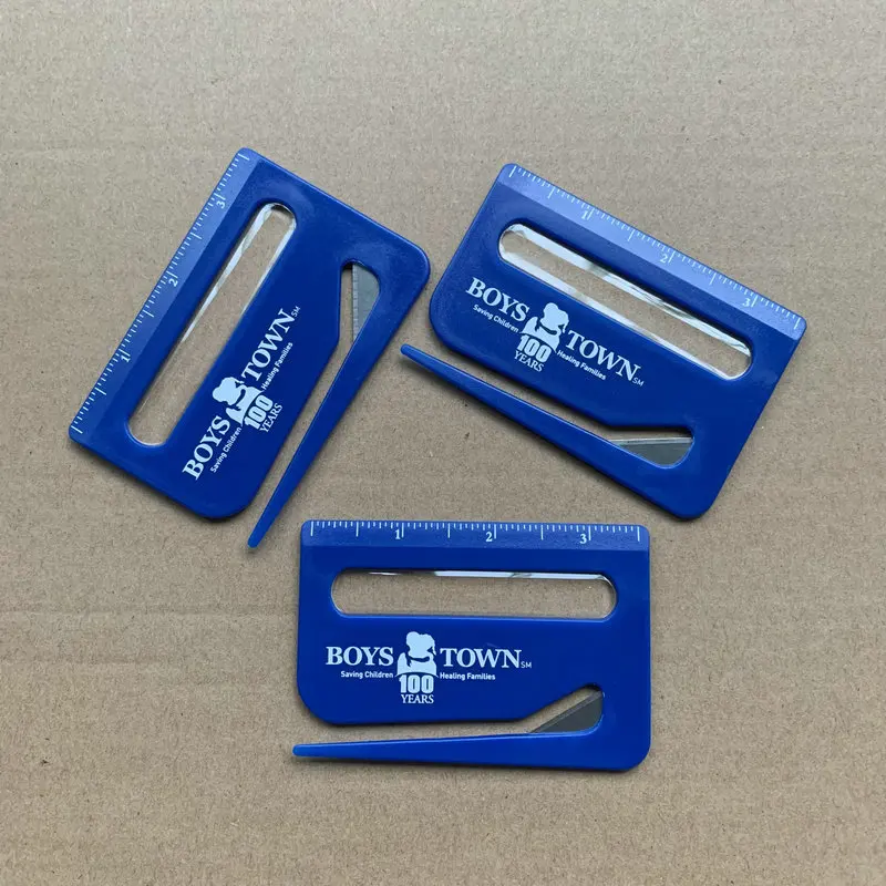 Custom Multi-Function Plastic Letter Opener with Ruler and Magnifier Promotional Custom Logo