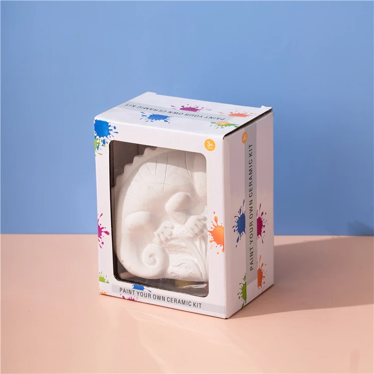 Cute bear hedgehog craft children ceramic diy painting kids drawing educational toys for kids