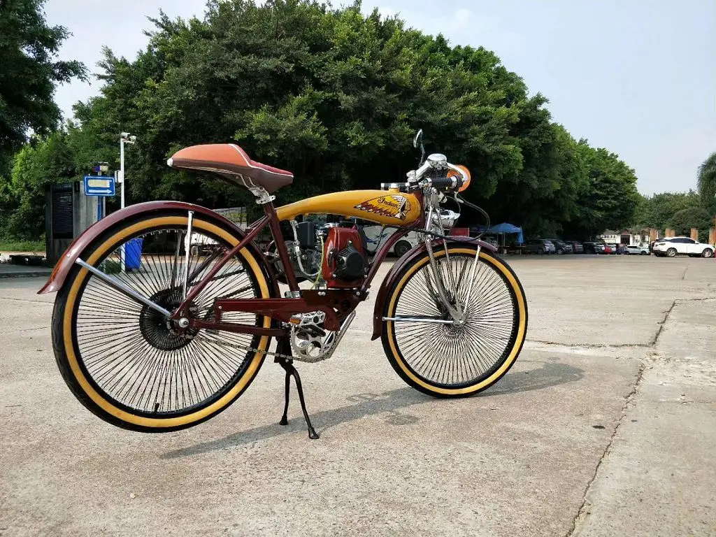 Sportsman flyer vintage bicycle antique indian style bicycle with gasoline engine