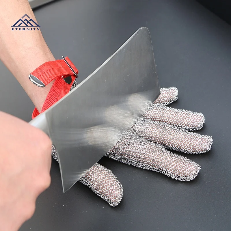 Anti-Cutting Safety Stainless Steel Ring Butcher Gloves