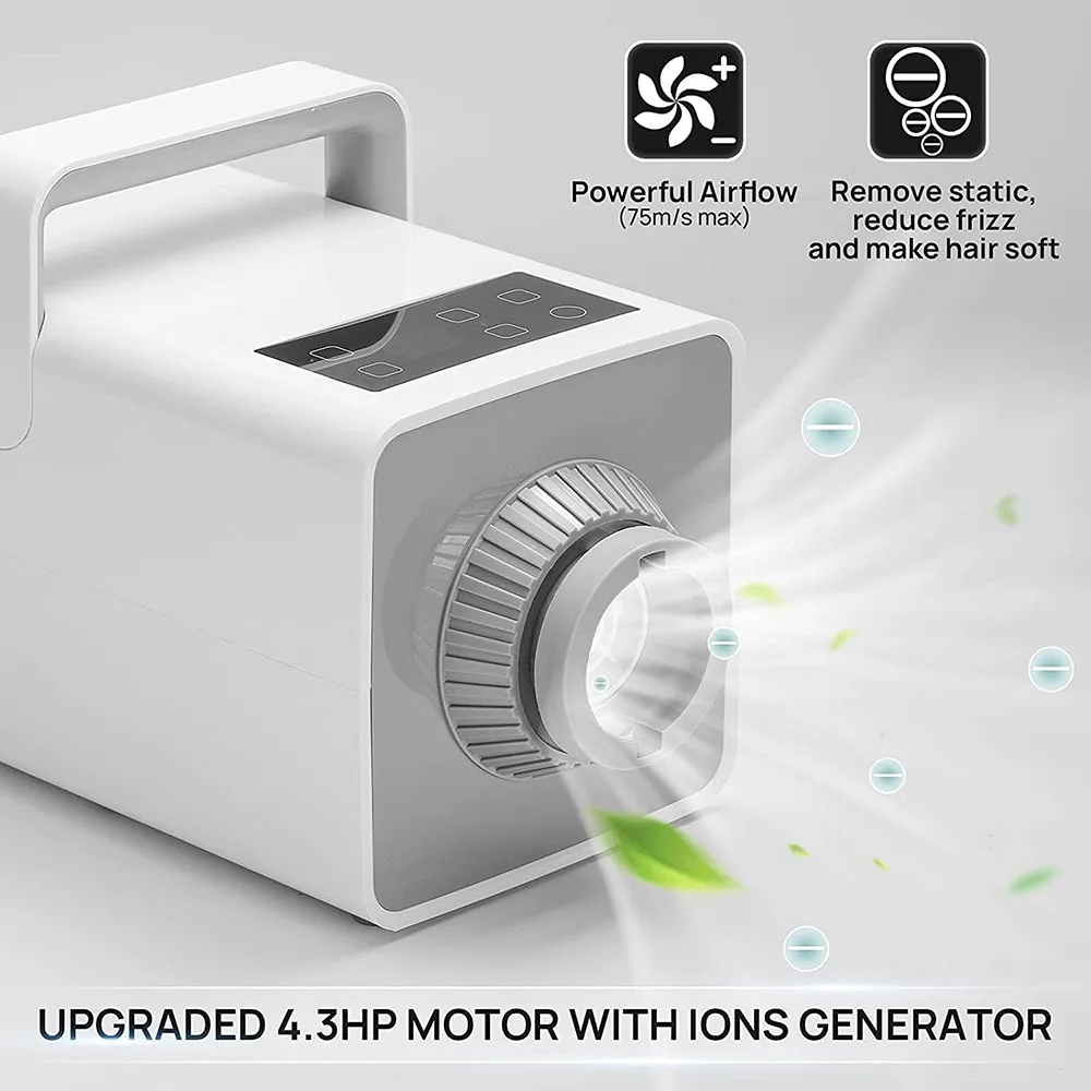 Adjustable 2800W Pet Dog Hair Dryer Anion Speed Dog Grooming Blaster 4 Nozzles Temperature-adjustable Airflow