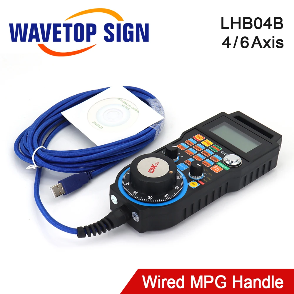  Wavetopsign XHC LHB04B 4 оси Mach3 проводной MPG кулон руль числового программного управления для ЧПУ маршрут гравировальный