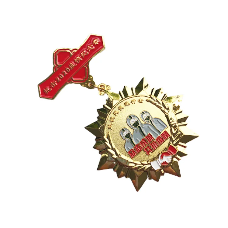 4 Color filling gold plated zamak die casted pin badge for souvenir