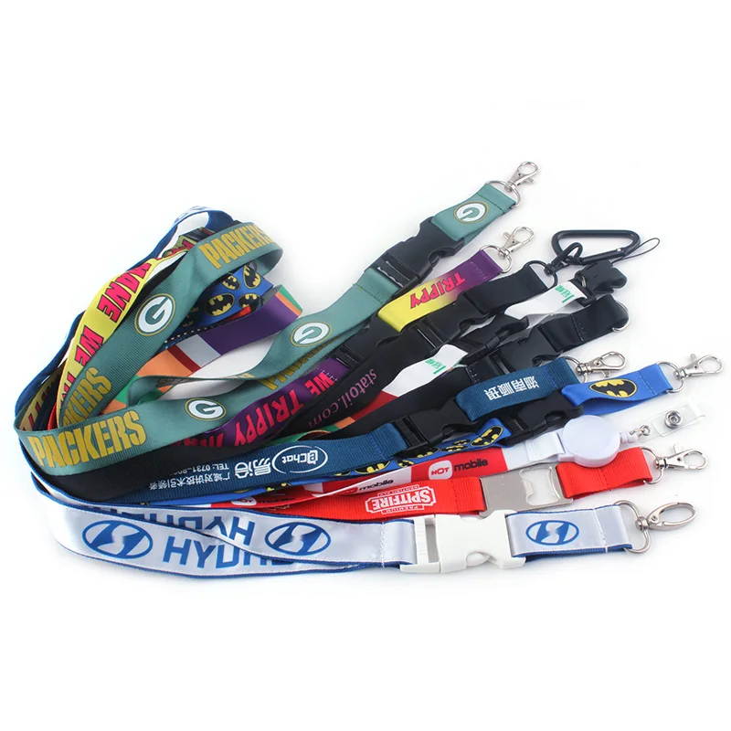 Personalized Luxury Cute Custom Sublimation Printed Keychains Lanyards ID Badge Holder Neck Polyester Lanyard