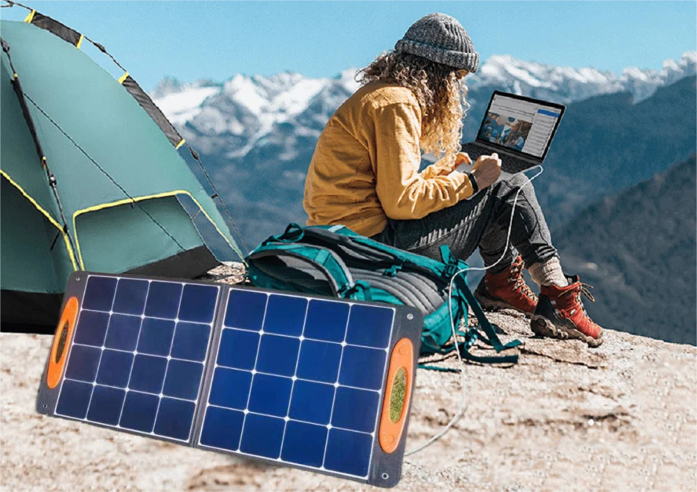 Folding Solar Panel Solar Panel Mount Portable 100W Paneles Solares 100 Watts Plug And Play