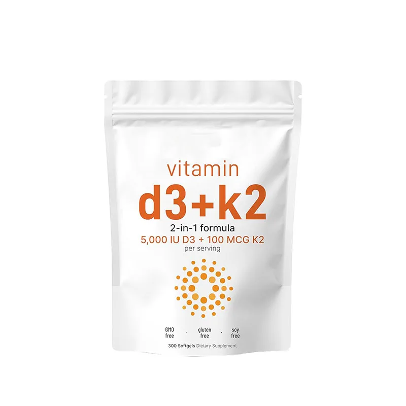 Health Supplement Vitamin D3 K2 Vitamin D3 5000 IU with K2 100 mcg Vitamin D3 K2 Soft-Gels